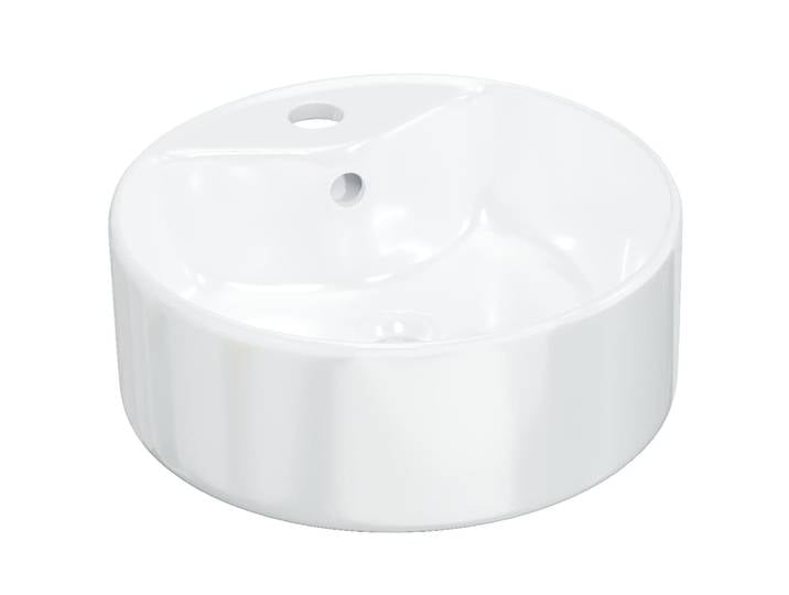 vidaXL Lavabo blanc 40x14\,5 cm Céramique ronde