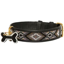 Kampuni Hundehalsbånd Ombima sort medium, 53x3,2 cm (Hund), Halsband + Leine