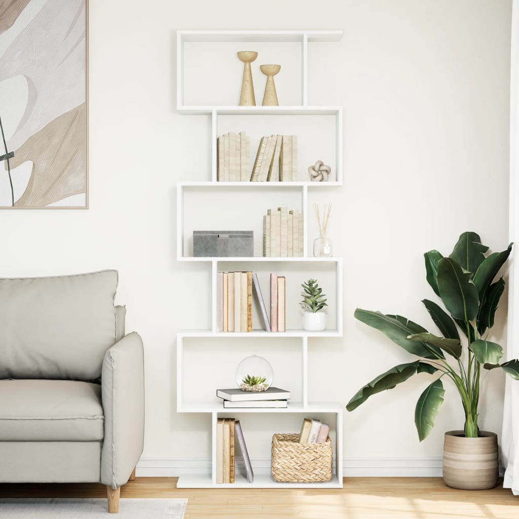 vidaXL Étagère séparatrice de pièce à 6 niveaux blanc 70x24x193 cm