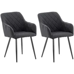 CLP 2er Set Esszimmerstuhl Shila Stoff   Farbe: schwarz, Material: Stoff