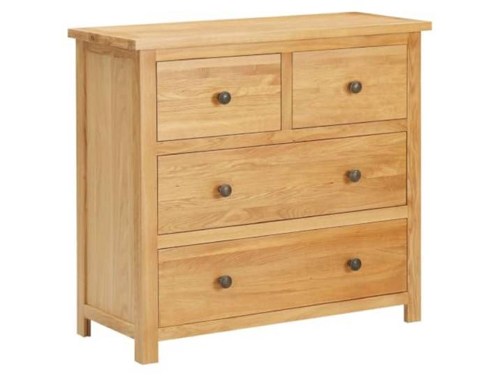 HKQWPBF Kommode 80x35x75 cm aus Massivholz Eiche, Schubladenschrank mit 4 Massivholz Eiche, naturbelassen, mit Wandhalterung, 4 Schubladen, stabile Oberplatte, rustikaler Stil