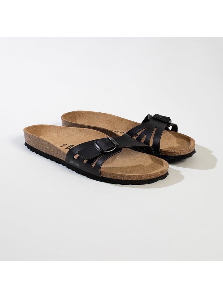 BACKSUN Pantoletten "Venezia" in Schwarz - 36