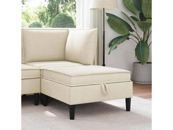 ZQQLVOO Sofa-Hocker mit Stauraum Creme Samt Rechteckig, Hochdichter Schaum, Versteckte Fächer, Moderne Schlanke Beine