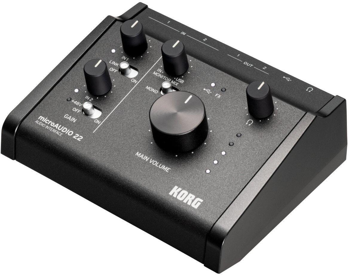 Korg microAUDIO 22 desktopmodel audio-interface, zwart, USB-C, 24-bit/192kHz