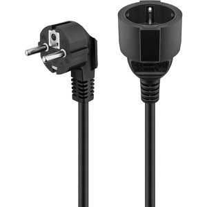 Goobay Verlängerungskabel 94700, für innen, Schutzkontakt, Kabeltyp H05VV-F aus Kunststoff, schwarz, 2 m