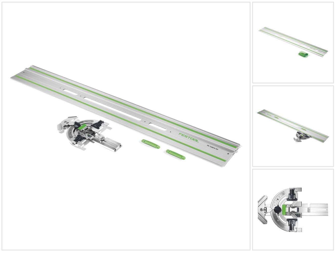 Festool FS-WA hoekgeleider voor 60 graden zaagsnede en FS 1400/2-KP geleiderail 1400 mm