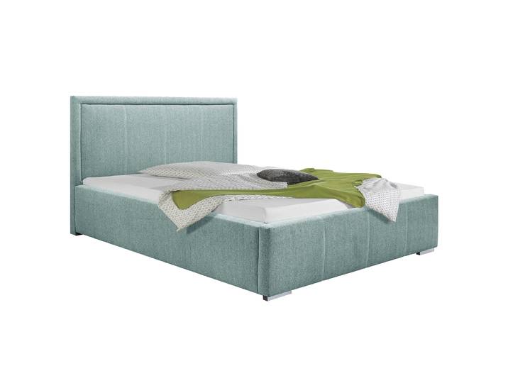 Lit rembourré 160 x 200cm Tissu Genia Bleu