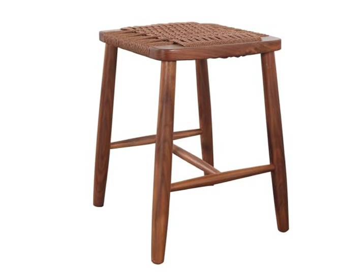 FKTHYO Make-up-Hocker, Holz-Make-up-Hocker, geflochtenes Seil, Make-up-Hocker, Schlafzimmer-Make-up-Hocker, modern und einfach, kann in vielen Szenen verwendet werden, Braun