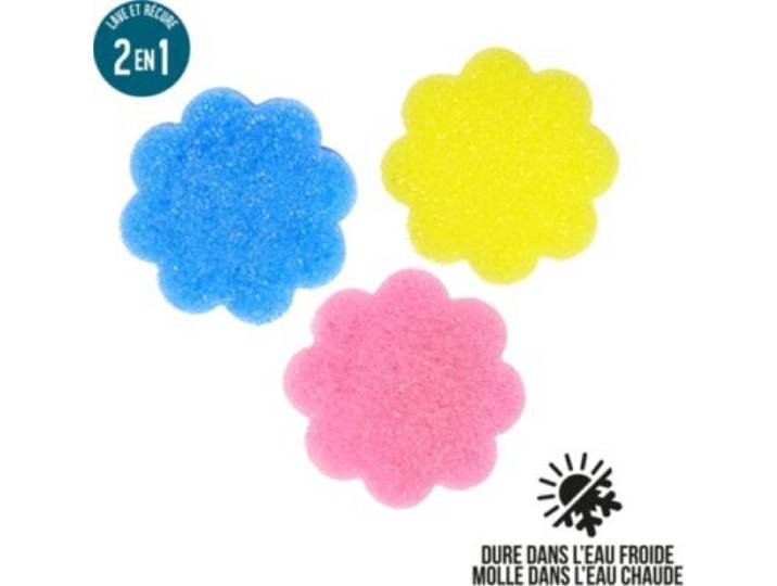 Je Cherche Une Idee - Eponge Magique Eponge Scrub Fleur X3 M24