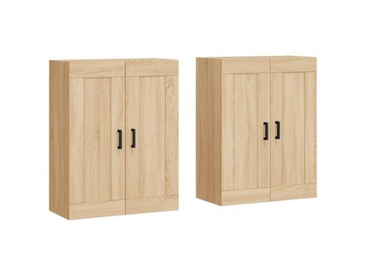 Kaorsrow Wandschrank 2er Set Sonoma-Eiche 69.5x34x90 cm Holzwerkstoff Zwei moderne Hängeschränke für Wohnzimmer oder Flur. Sparen Bodenfläche und bieten viel Stauraum auf zwei Ebenen.