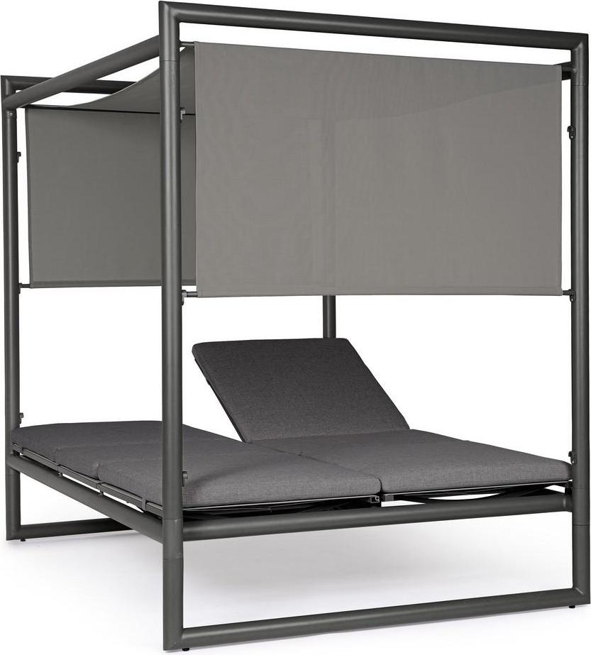 Daybed Konnor 213 x 149 x 196 cm Aluminium Polypropylen Anthrazit