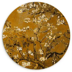 WANDBILD Mandelblüte - Kunst - Van Gogh - Gold Room Decor 140x140 cm