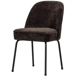 Esszimmerstuhl Vogue aus Chenille-Stoff, modernes Design, schwarz dunkelbraun, gepolstert