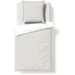 fleuresse Mako-Satin-Bettwäsche Black Premium 135 x 200 cm Satin Grau, Grün Grau /