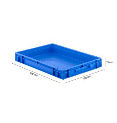 Euro Box Serie EF 6070, aus PP, Inhalt 14,3 L, geschlossene Wände, Unterfassgriff, blau