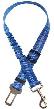 Inspired Finds PawGuard Adjustable Dog Car Seat Belt Elastic Safety Leash For Pets With Buffer Shock Absorption & Secure Clip For Tra blue
