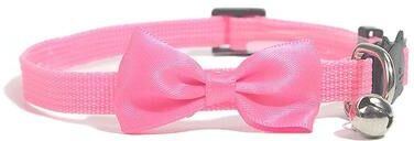 Inspired Living Elegant Bow Bell Adjustable Cat Collar Cute Cat Collar With Bell For Stylish Pets sakura Pink