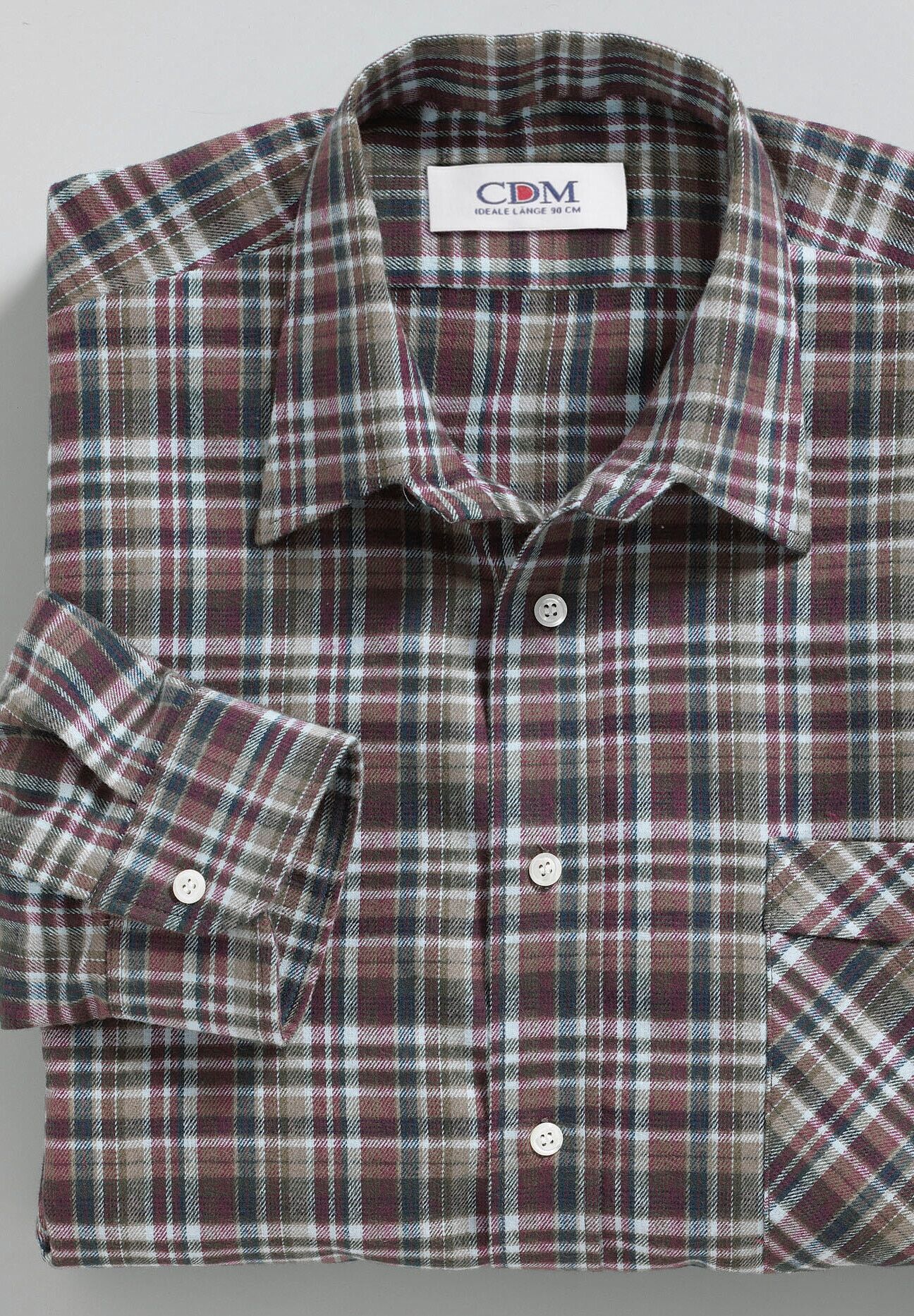 Businesshemd WITT "Schlupf-Hemd Schlupf-Hemd", Herren, Gr. 37/38, N-Gr, braun (bordeaux, kariert), Basic, gerade, Hemden Businesshemd