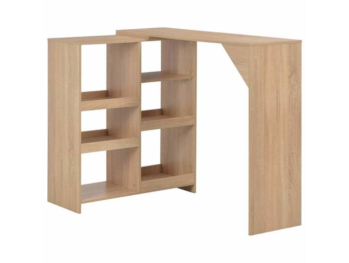 vidaXL Bartisch Mit Beweglichem Regal Eichenbraun 138/39/110 Cm, Eichefarben, Holz, Rechteckig,Rechteckig, Säule, 39x110x138 cm, Esszimmer, Barmöbel, Bartische