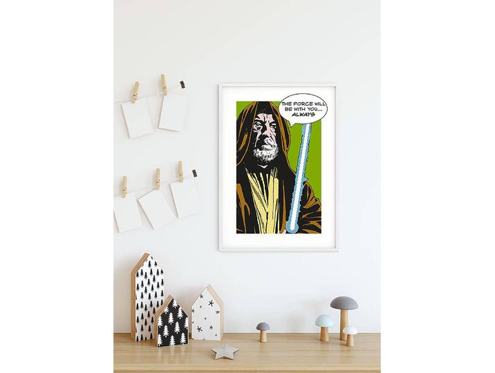 Wandbild Comic Quote Obi Wan Fotopapier mit seidenmatter Oberfläche und hoher Lichtbeständigkeit Multicolor 50 x 70cm