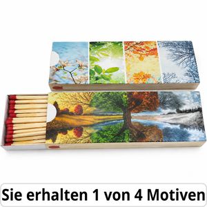 Camino Streichhölzer Maxi, 20 cm, extra lang mit hoher Brenndauer, Jahreszeiten-Motiv, 45 Stück