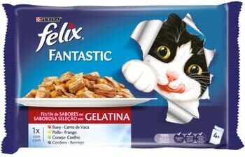 Felix Fantastic Festín de Carnes em Gelatina 12 un x 4 un