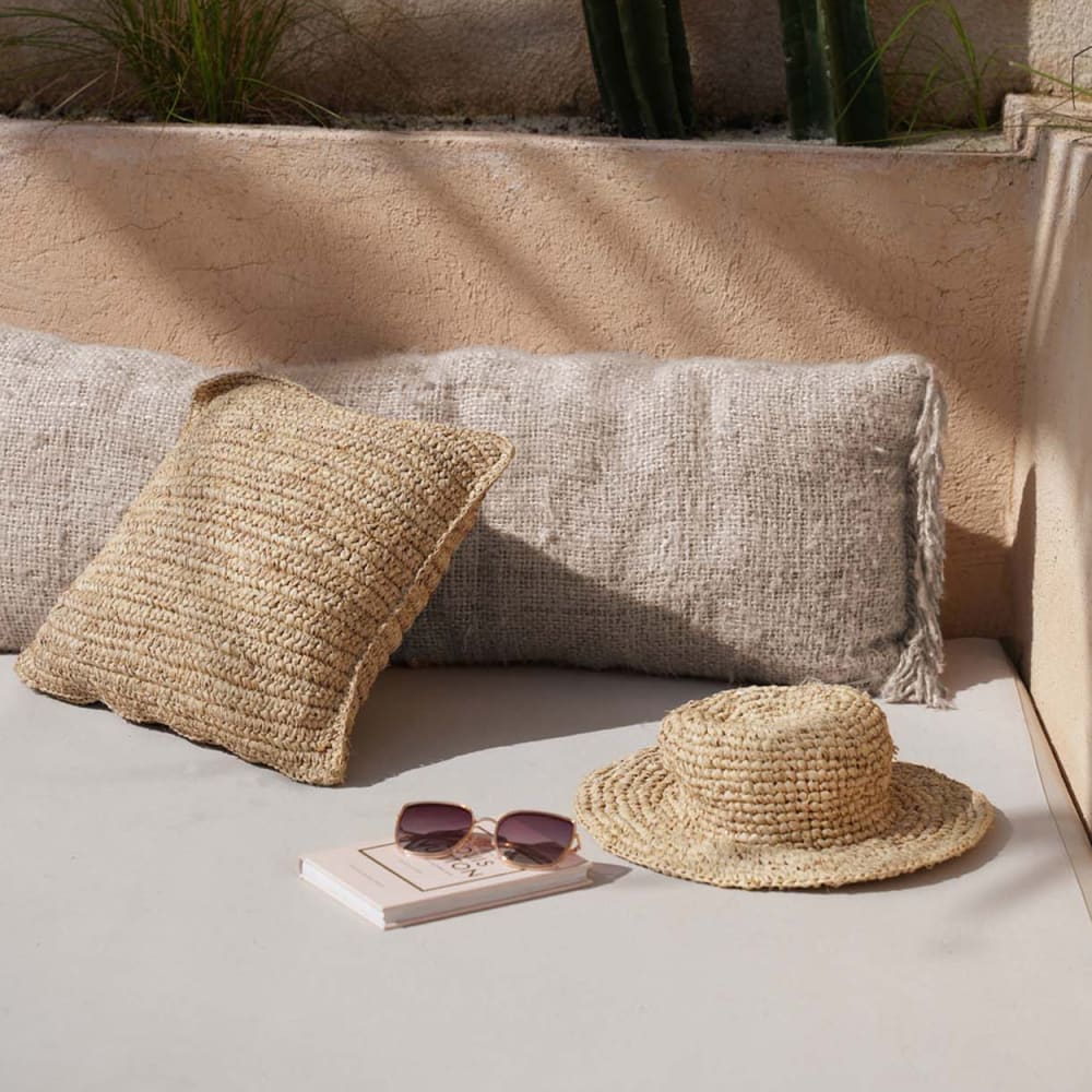 Bazar Bizar Housse de coussin coton beige 35x100x10cm Beige 100x2x35cm