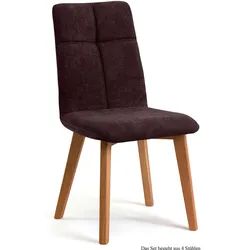 ESSZIMMERSTUHL (4er-Set) Dillian 47x92x60 Eiche geölt/Espresso