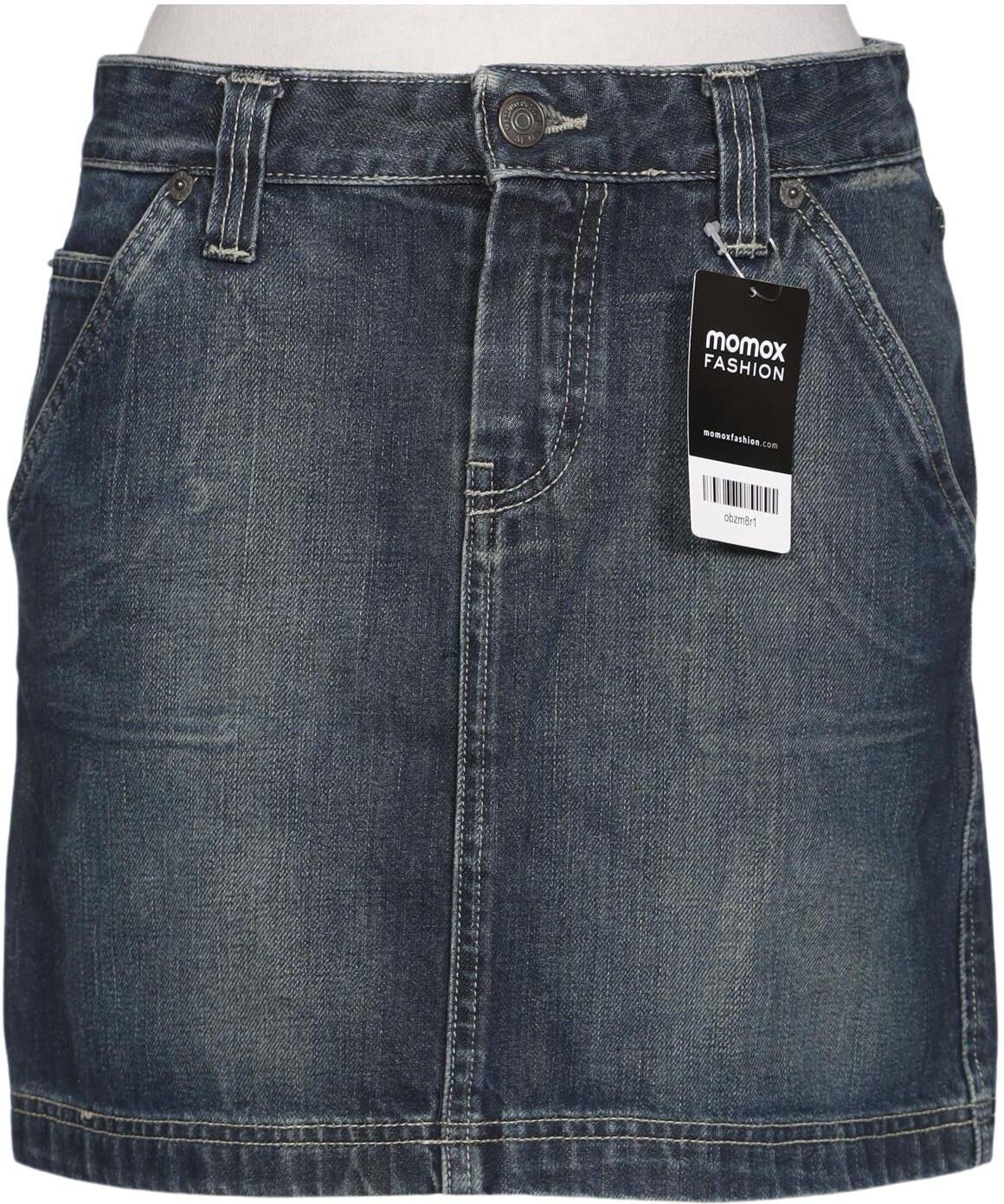 Massimo Dutti Damen Rock, Blau, Gr. W28, Baumwolle - Second Hand