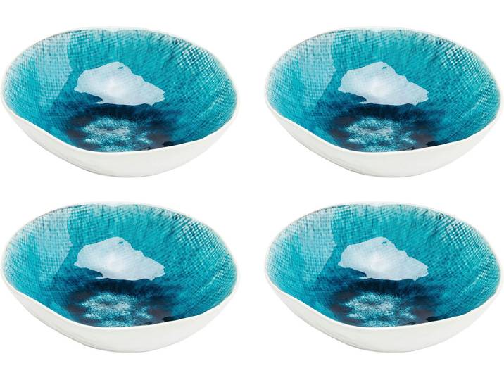 Teller KARE DESIGN Azur , blau, H:5,9cm Ø:17cm, Steingut, Speiseteller, Teller, verschiedene Grössen, aus Steingut
