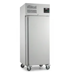 Romux® Kühlschrank mit 1 Tür 74 cm mit Umluftkühlung | Gastro Kühlschrank aus Edelstahl mit 650 L Kapazität - 3 Einlegeböden und 550 W