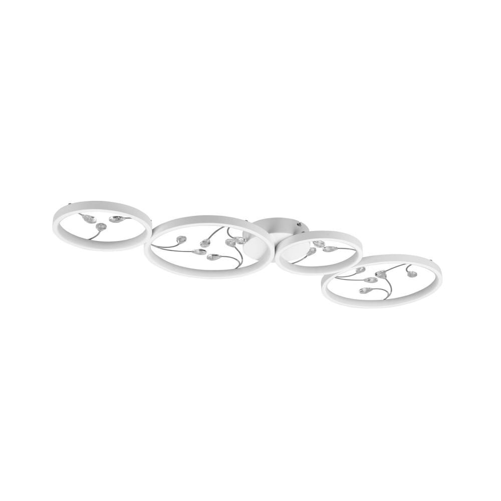 Trio Groovy Witte Led Plafonnière met 4 Lichtpunten en Dimbare Led