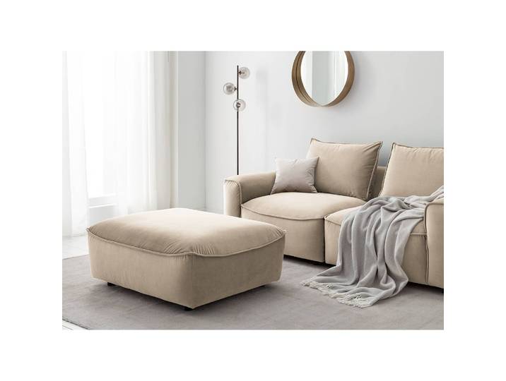 Polsterhocker 103 x 42 x 90cm Gold/Beige Samt Shyla: Beige