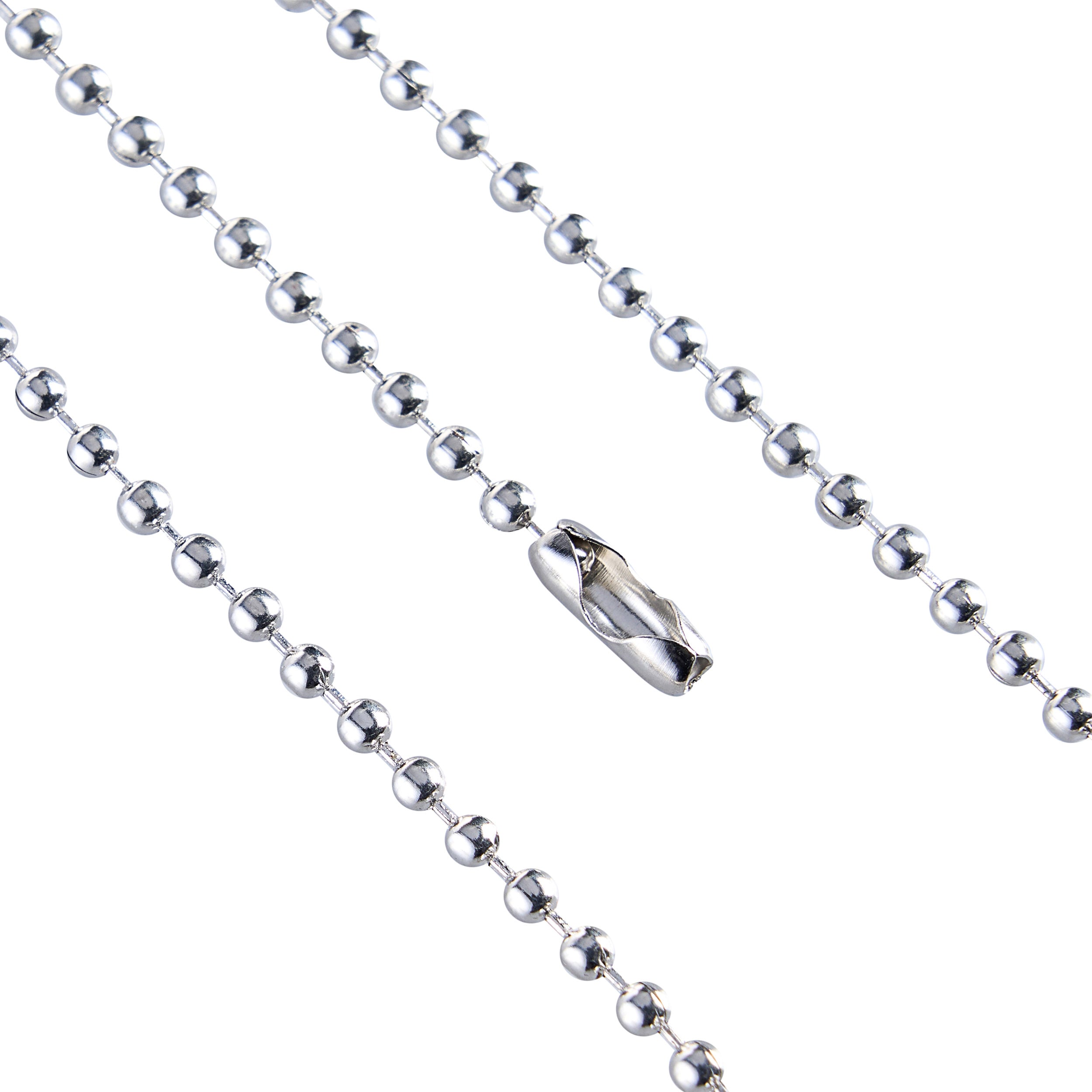 SPRINTIS 100 Unités - Chaînes sphériques avec fermeture à compression argent   2,4 mm   900 mm, métal