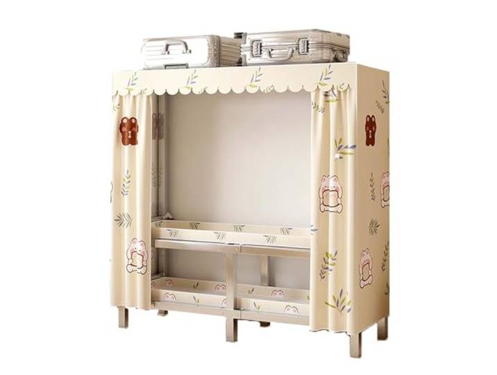 LigedamaiEU Tragbarer Kleiderschrank mit Abdeckung, Kleiderständer aus Stahlrohr, groß Rohrrahmen for stabile Tragfähigkeit; Faltbar(Color 3,80x50x172CM)