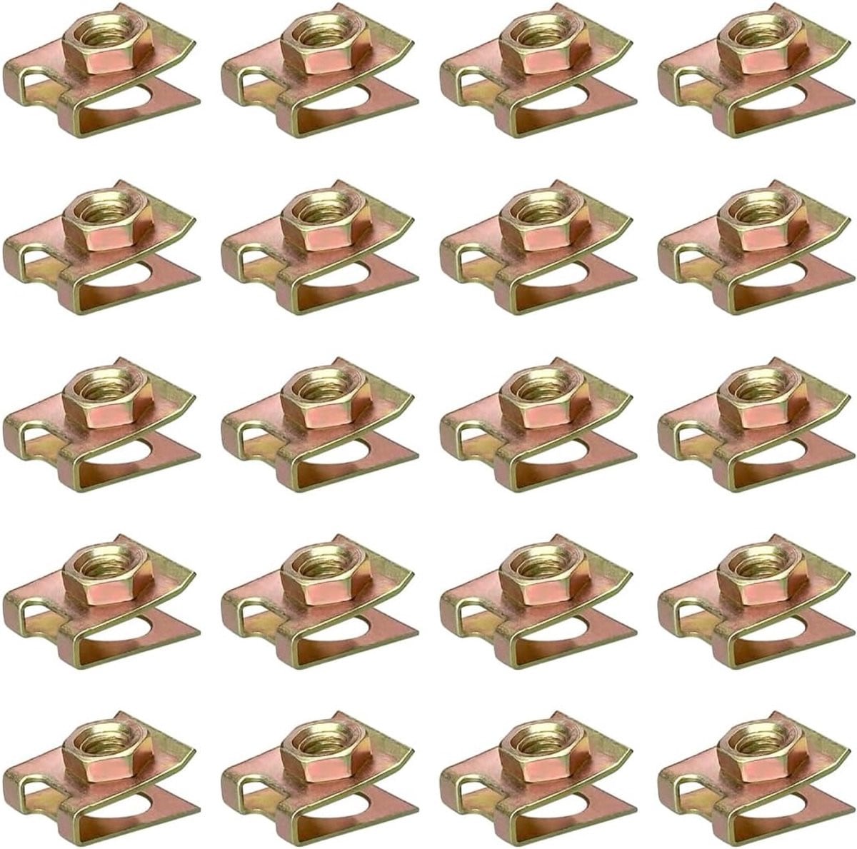 20 stuks U-vormige clip-on moerklemmen van metaal voor M6-bouten
