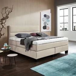 Ergodream Boxspringbett Lund 180 x 200 cm Stoff Beige