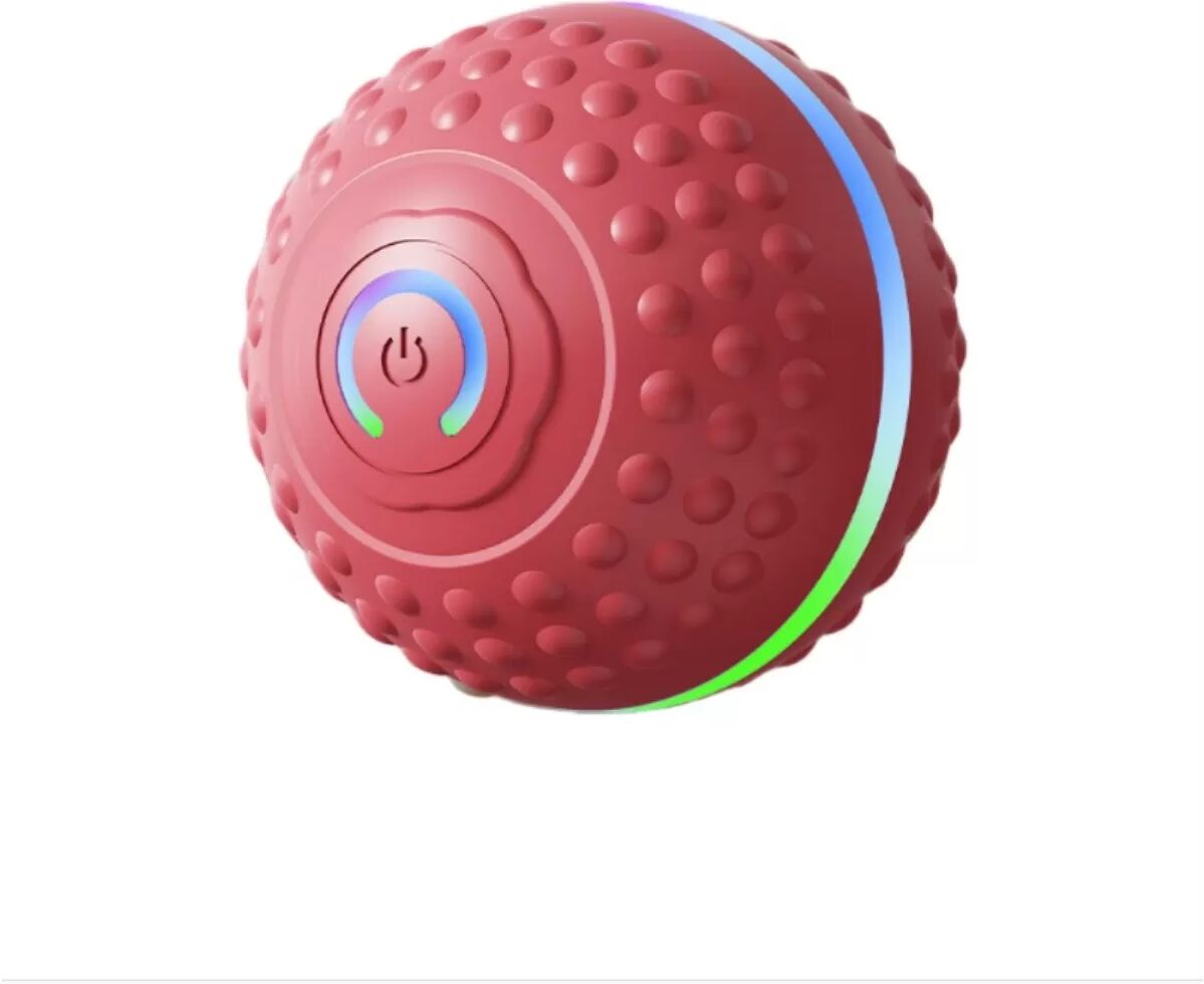 INF Bunter, intelligenter, interaktiver Haustierspielzeugball – Selbstrollend & LED-beleuchtet für Katzen- und Hundeunterhaltung Rot