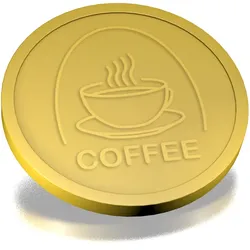 CombiCraft Wertmarke mit Kaffeetassen Motiv Gold Ø29mm - 250 Stück