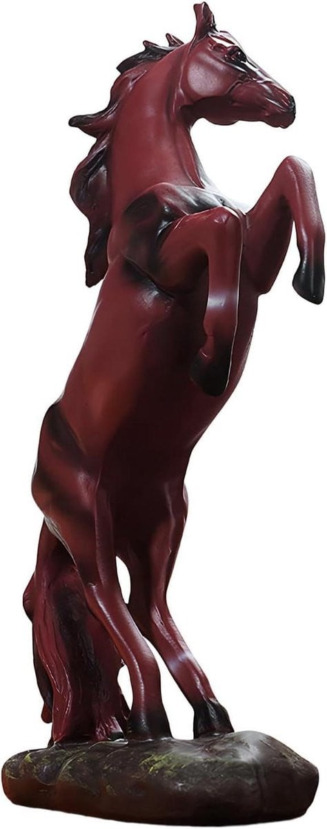 Handgemaakt Rood Paardenbeeld Decoratie voor op Tafel - Chinees Nieuwjaar Figuur - Breedte: 21.5 cm