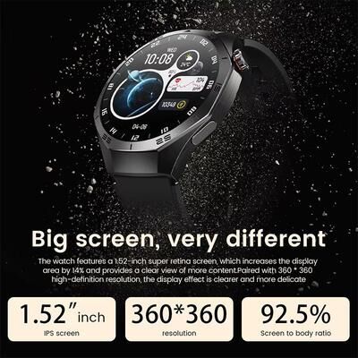 Inspired Finds Smart Watch For Men AMOLED Display, GPS, Bluetooth Calling & Waterproof Fitness Tracker (2025 Edition) belt Black