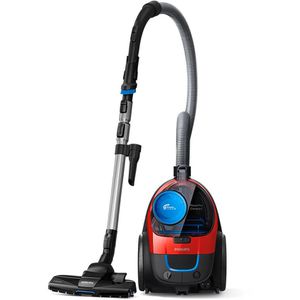 Philips Staubsauger PowerPro Compact, rot, ohne Beutel, mit Kabel, 900 Watt