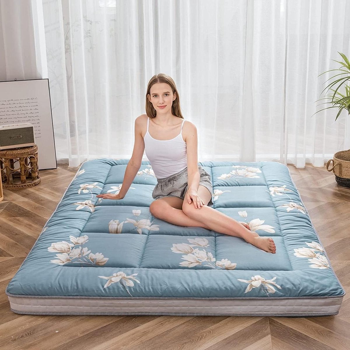 Japanse Vloermatras - Opvouwbare Futon Matras met Visco Elastisch Schuim voor Volwassenen