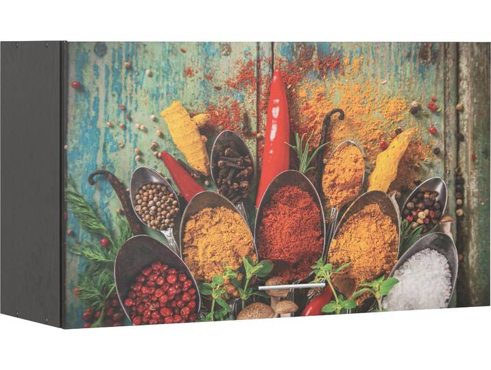 Klapphängeschrank KOCHSTATION KS-Paris , weiss (weiß, graphit), B:100cm H:57cm T:34cm, Holzwerkstoff, Schränke, Klapphängeschrank, Breite 100 cm