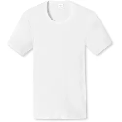 SCHIESSER Herren 1/2 Arm T-Shirt - Unterhemd, Cotton Essentials, Doppelripp Weiß / 2XL
