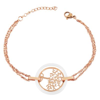 Armband ADELIA´S "Armband – Lebensbaum aus Edelstahl 16 cm", gold, Armbänder, Damen, 16cm, Edelstahl, Armband, Ideal als Geschenk zum Jubiläum