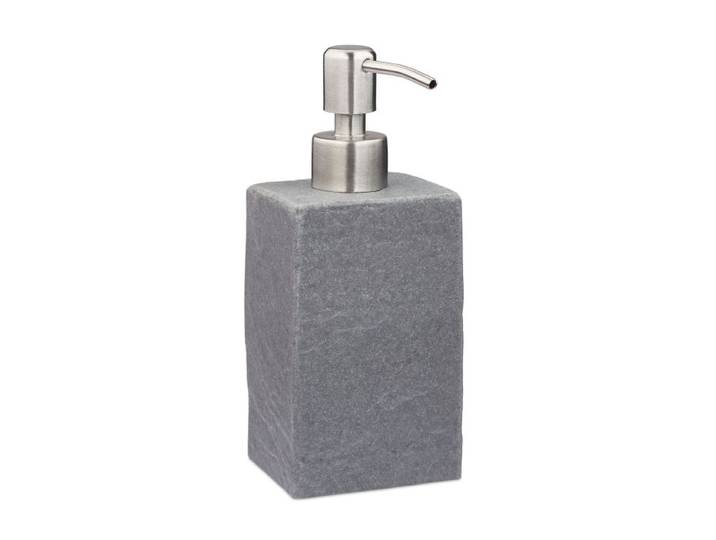 Relaxdays Porte-savon liquide aspect pierre carré