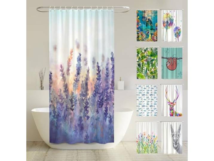 arteneur Anti-Schimmel Duschvorhang 120x200 cm Lavendel