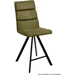 THEKENSTUHL (4er-Set) Delfina 47x109x60 Schwarz/Olivgrün