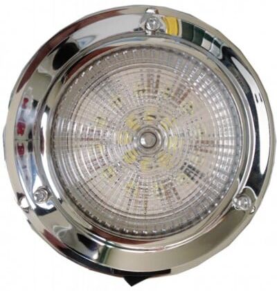 HiNelson Plafoniera in acciaio inox con 20 LED bianchi e interruttore 110